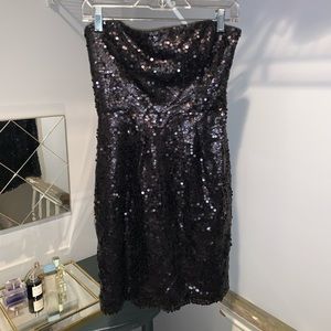 Sequin strapless mini-dress!